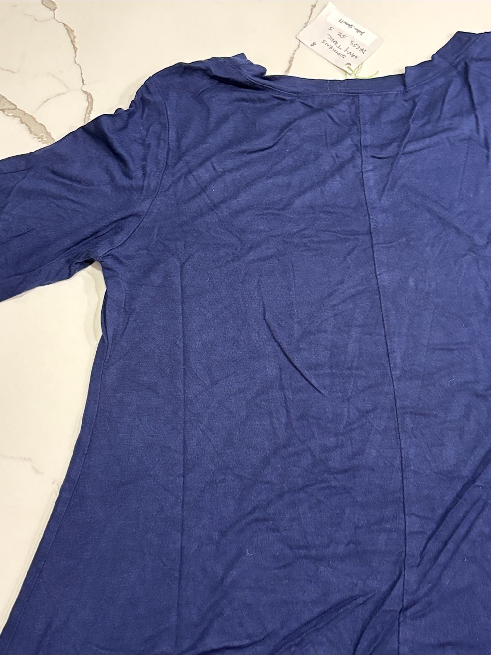 T Shirt Maxi Dress Women’s Navy Blue Long Sleeve Soft Stretchy Tunic Small - Picture 8 of 16